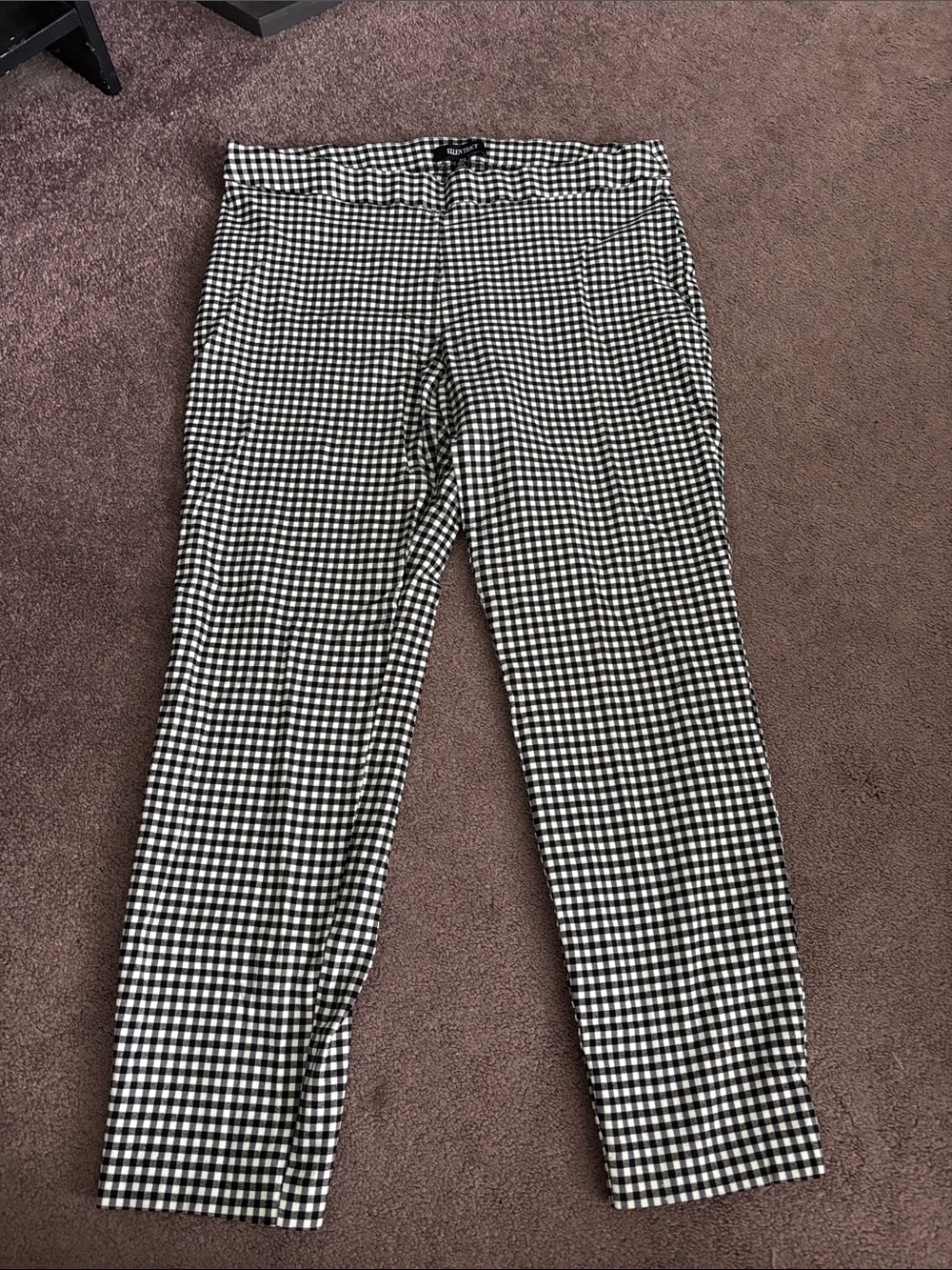 Ellen Tracy Black & White Gingham Skinny Pants Size XL